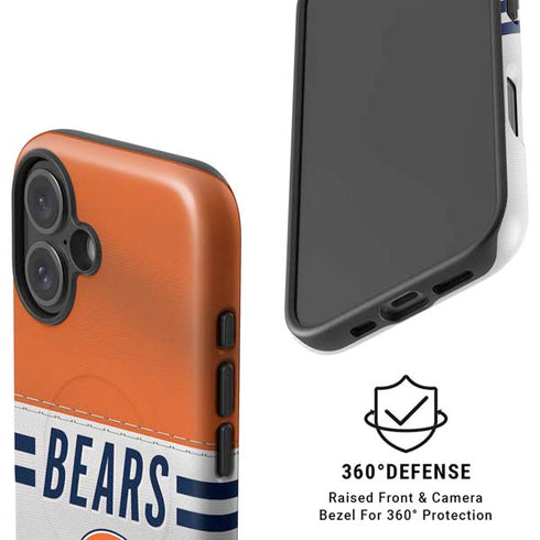 NFL Chicago Bears White Striped iPhone 16 Plus Magsafe Impact Case